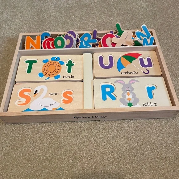 Melissa & Doug ABC Picture Boards - Educational Toy With 13 Double-Sided Wooden - Picture 1 of 7